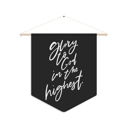 Glory to God in the Highest Pennant, Luke 2:14 Bible Verse Wall Art