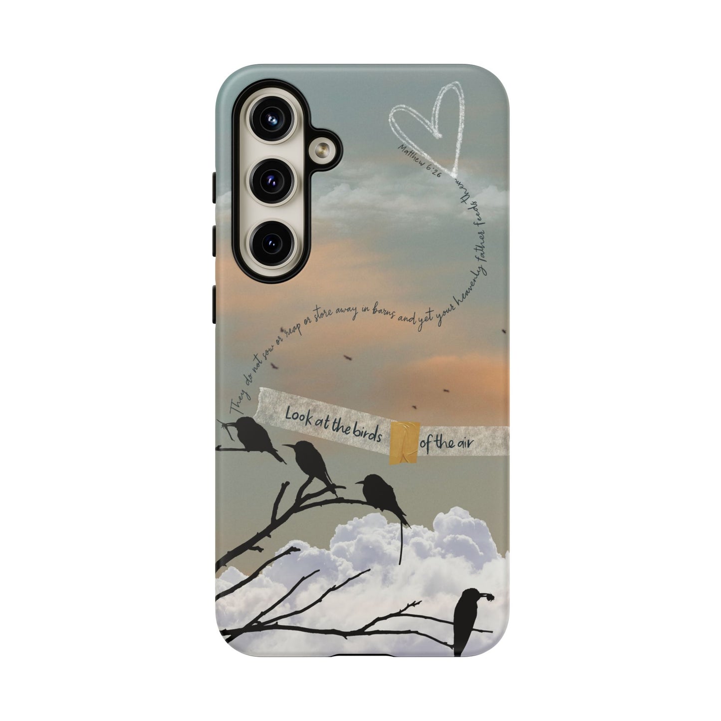 Look at the Birds of the Air, Luke Bible Verse Phone Case