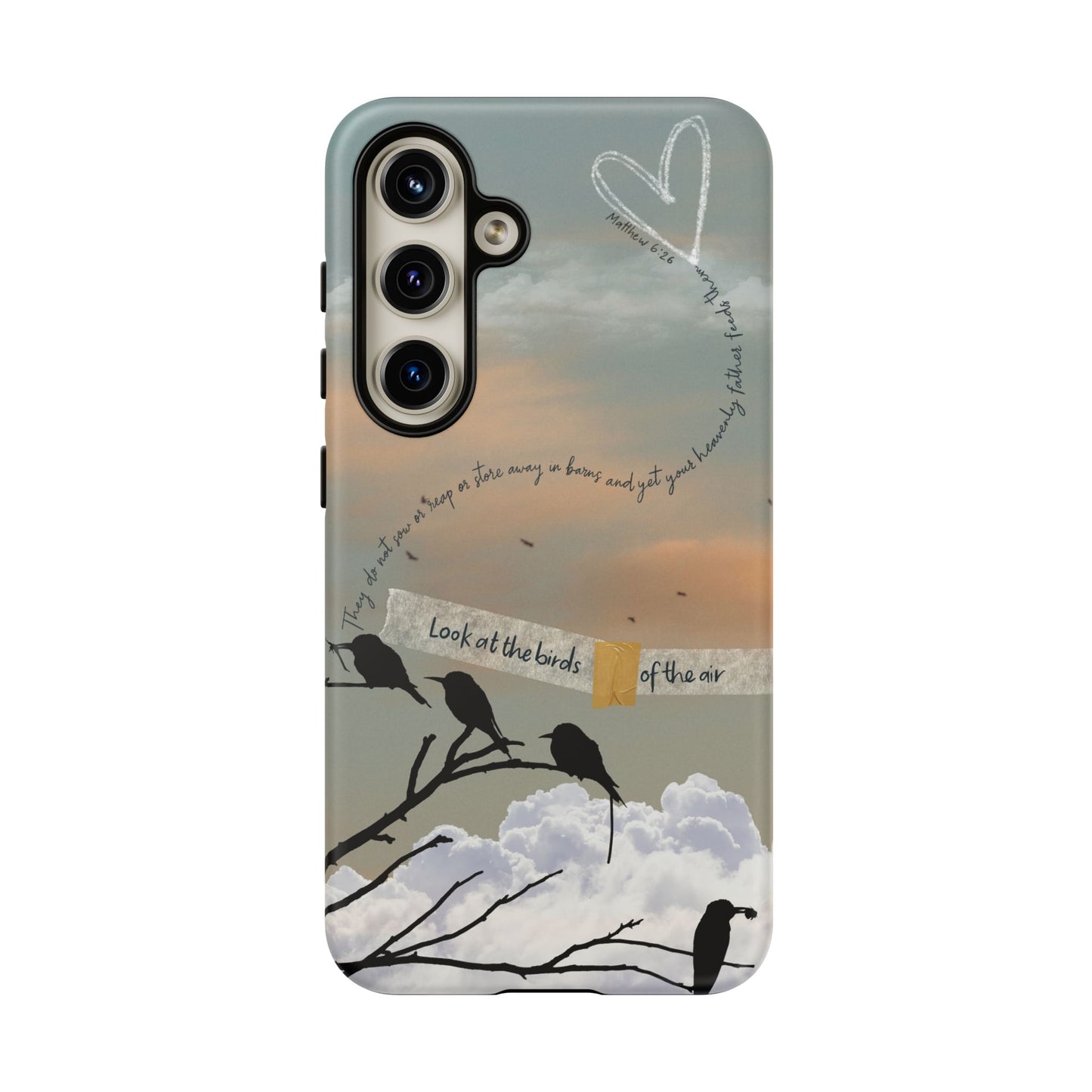 Look at the Birds of the Air, Luke Bible Verse Phone Case