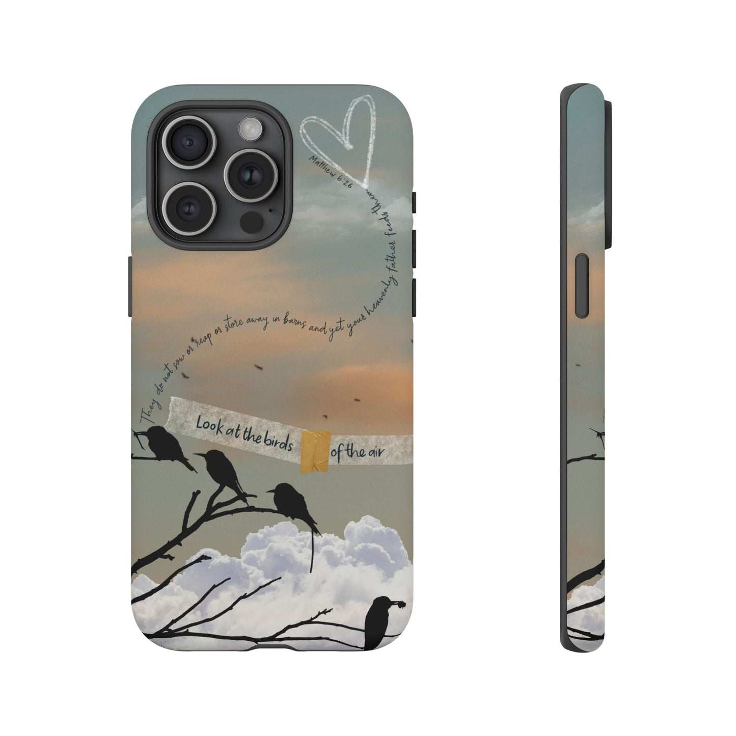 Look at the Birds of the Air, Luke Bible Verse Phone Case