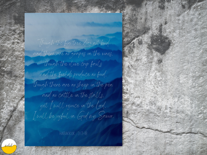 Rejoice in the Lord Wall Art, Habakkuk 3:17-18 Bible Verse Canvas Print