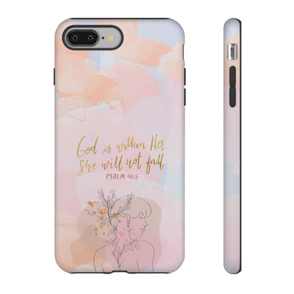 God is Within Her She will not fall Psalm 46:5 Bible Verse Phone Case