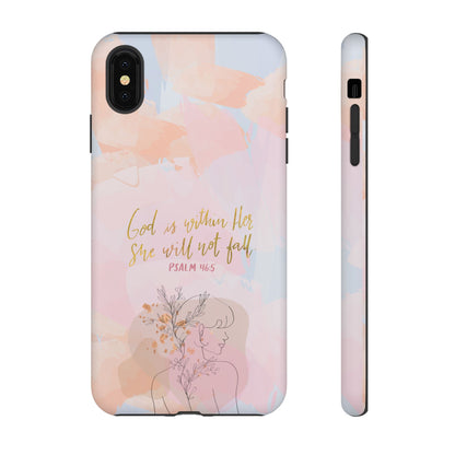 God is Within Her She will not fall Psalm 46:5 Bible Verse Phone Case