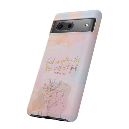 God is Within Her She will not fall Psalm 46:5 Bible Verse Phone Case