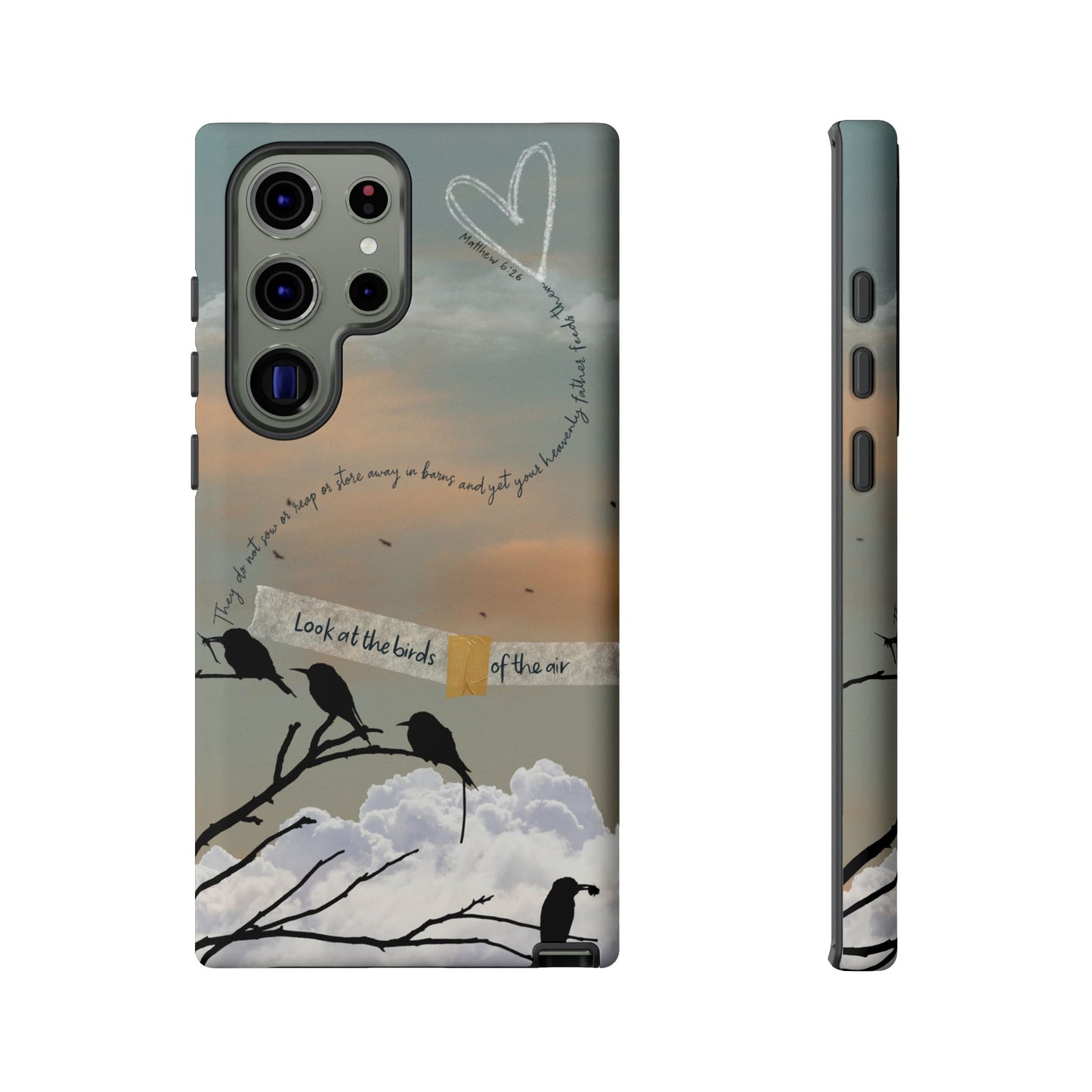 Look at the Birds of the Air, Luke Bible Verse Phone Case