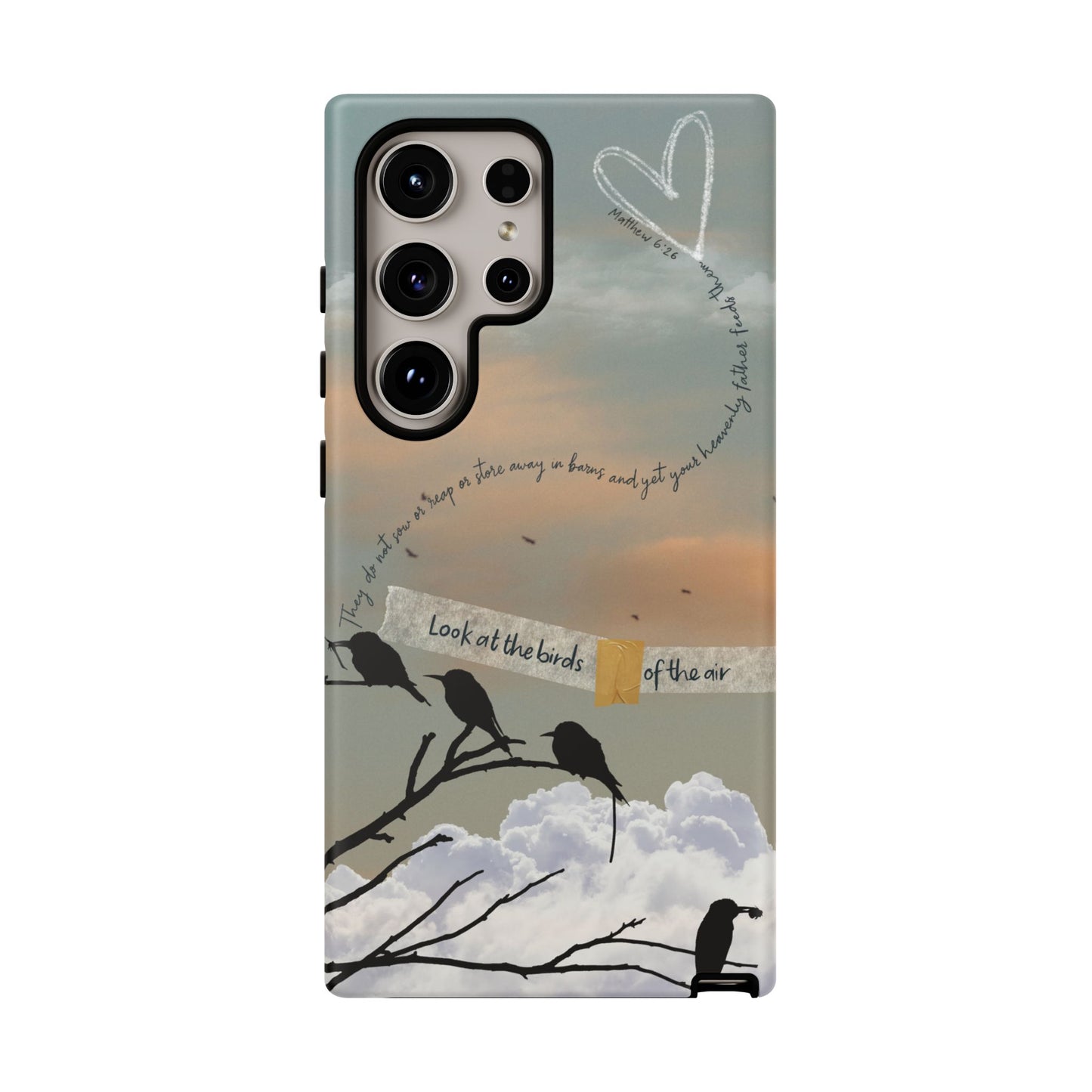 Look at the Birds of the Air, Luke Bible Verse Phone Case