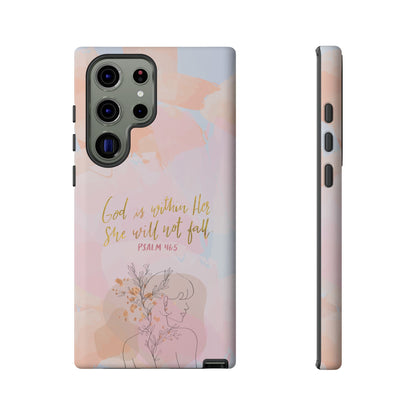 God is Within Her She will not fall Psalm 46:5 Bible Verse Phone Case