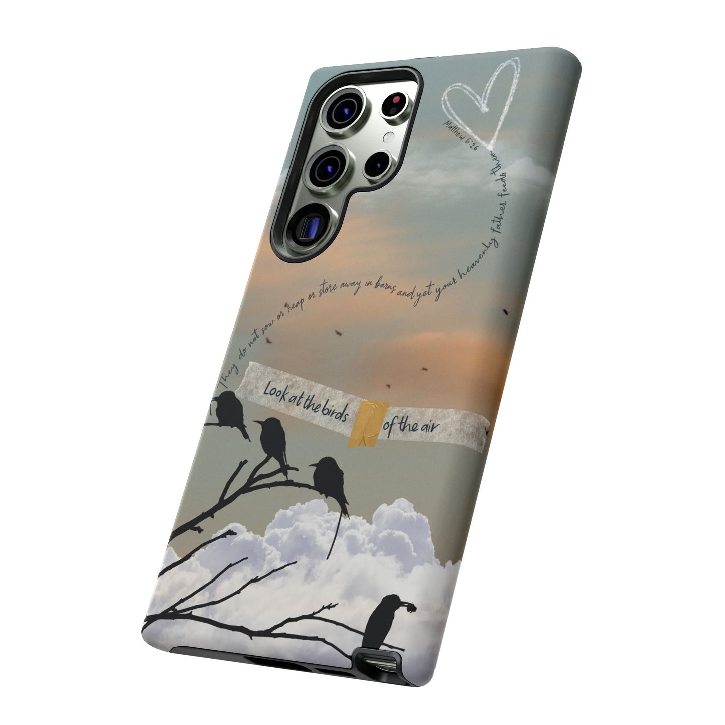 Look at the Birds of the Air, Luke Bible Verse Phone Case