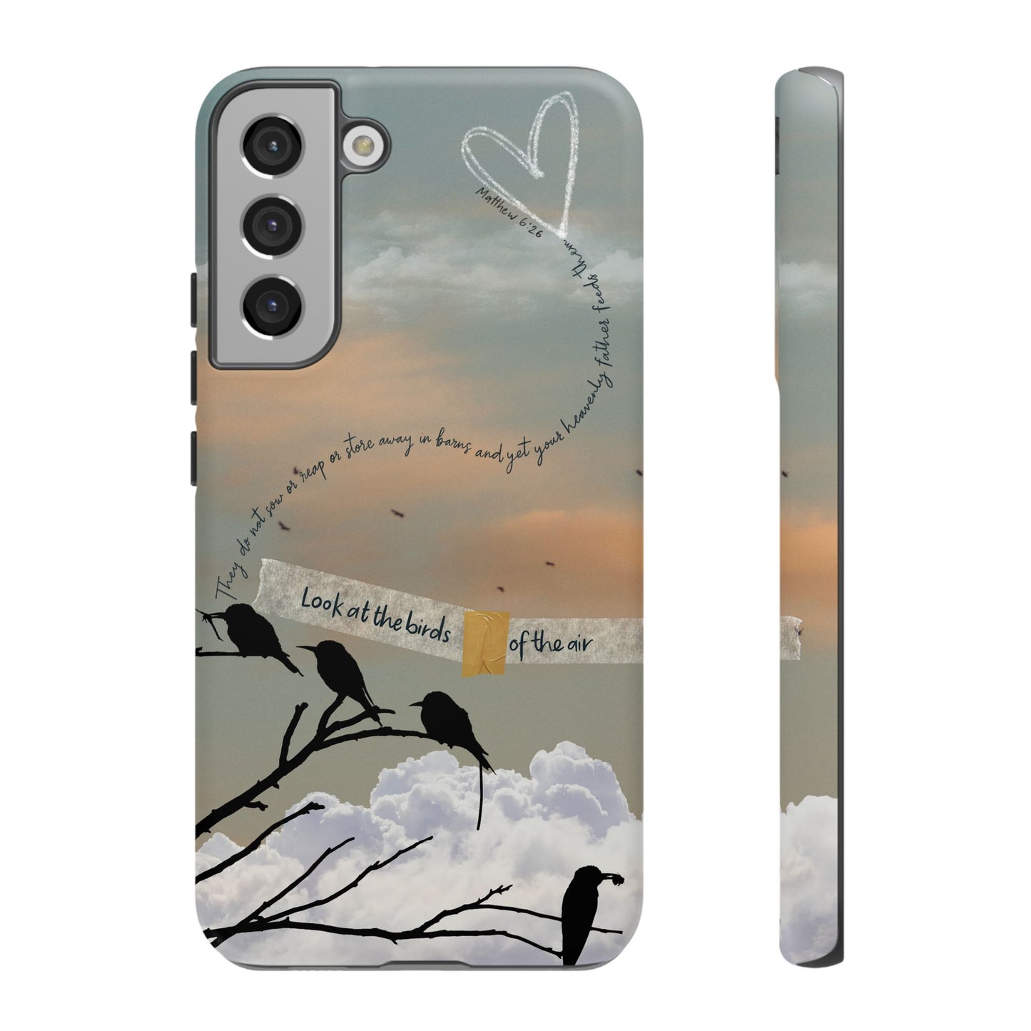 Look at the Birds of the Air, Luke Bible Verse Phone Case