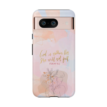 God is Within Her She will not fall Psalm 46:5 Bible Verse Phone Case