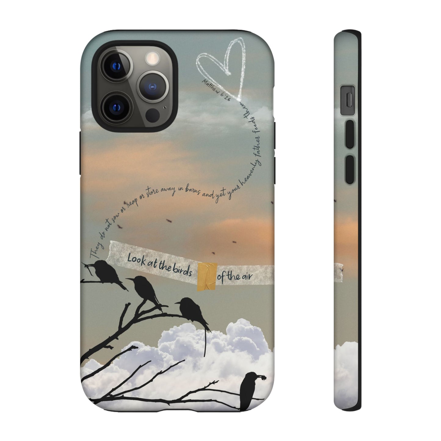 Look at the Birds of the Air, Luke Bible Verse Phone Case