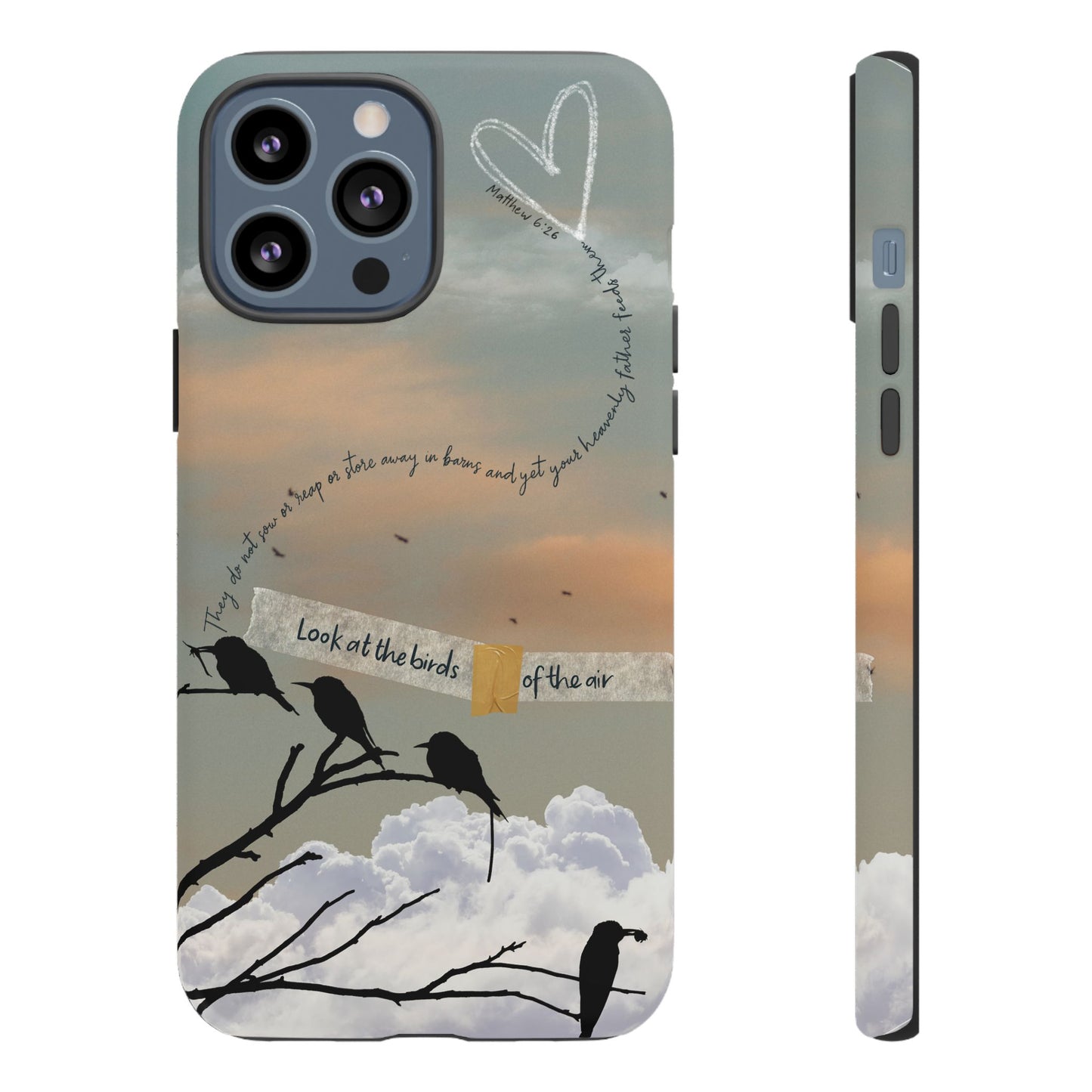 Look at the Birds of the Air, Luke Bible Verse Phone Case