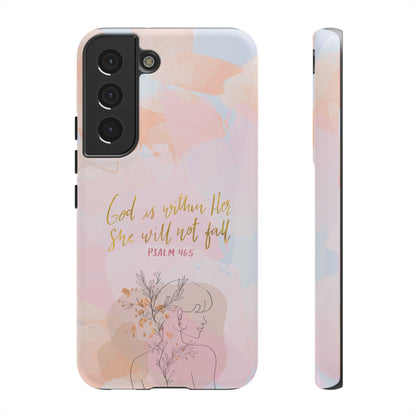 God is Within Her She will not fall Psalm 46:5 Bible Verse Phone Case