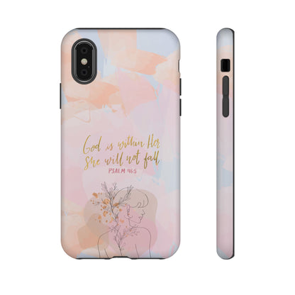 God is Within Her She will not fall Psalm 46:5 Bible Verse Phone Case