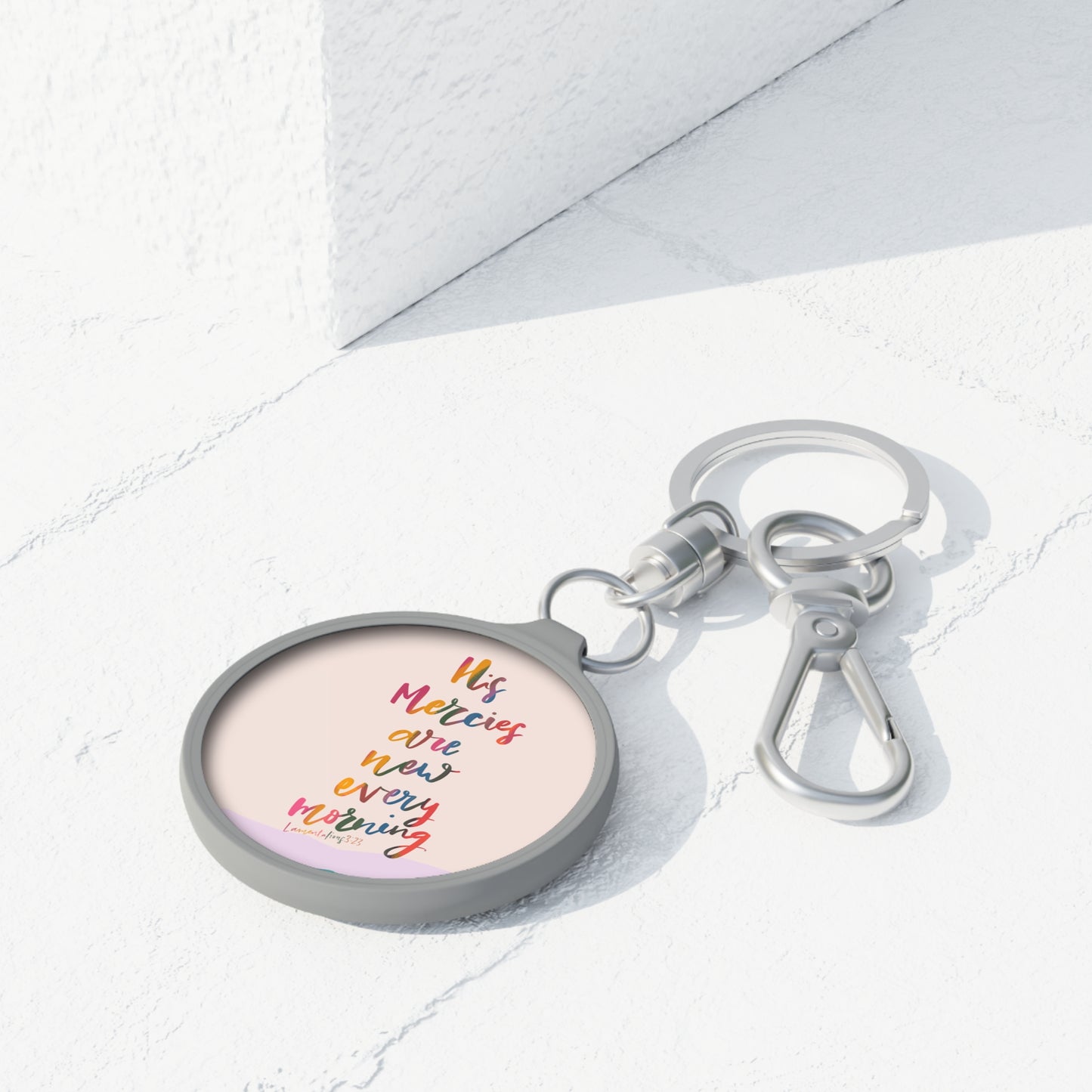 His Mercies are New Every Morning, Lamentations Bible Verse Keyring Tag