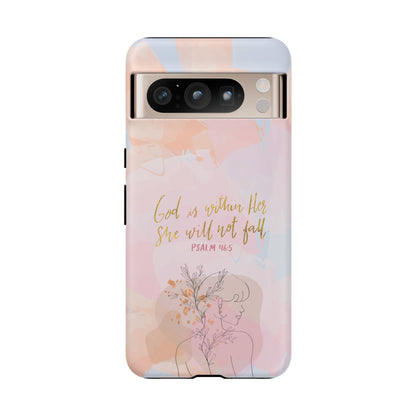 God is Within Her She will not fall Psalm 46:5 Bible Verse Phone Case