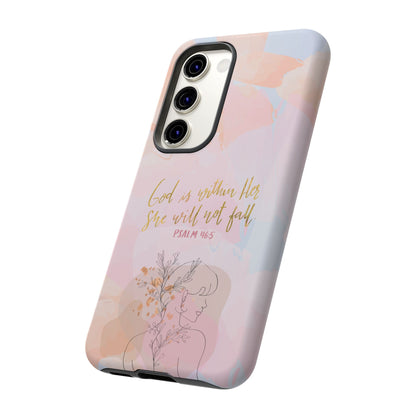 God is Within Her She will not fall Psalm 46:5 Bible Verse Phone Case