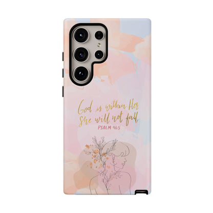 God is Within Her She will not fall Psalm 46:5 Bible Verse Phone Case