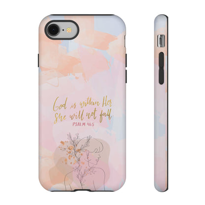 God is Within Her She will not fall Psalm 46:5 Bible Verse Phone Case