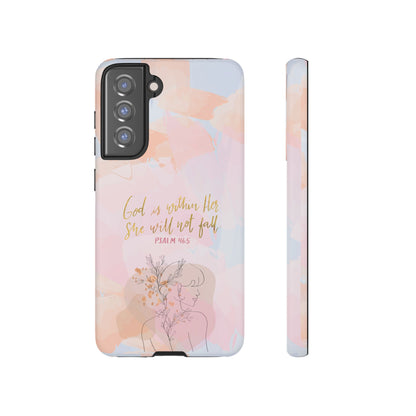 God is Within Her She will not fall Psalm 46:5 Bible Verse Phone Case