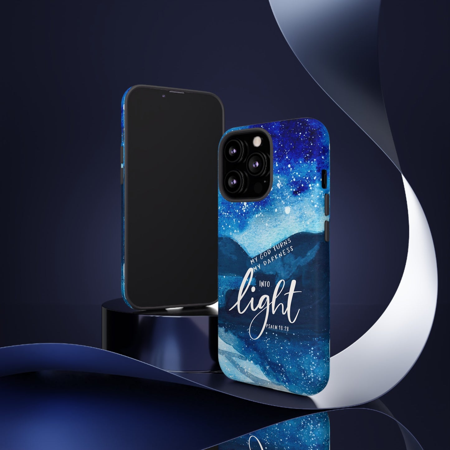 My God Turns my Darkness into Light, Psalm 48:18 Bible Verse Phone Case