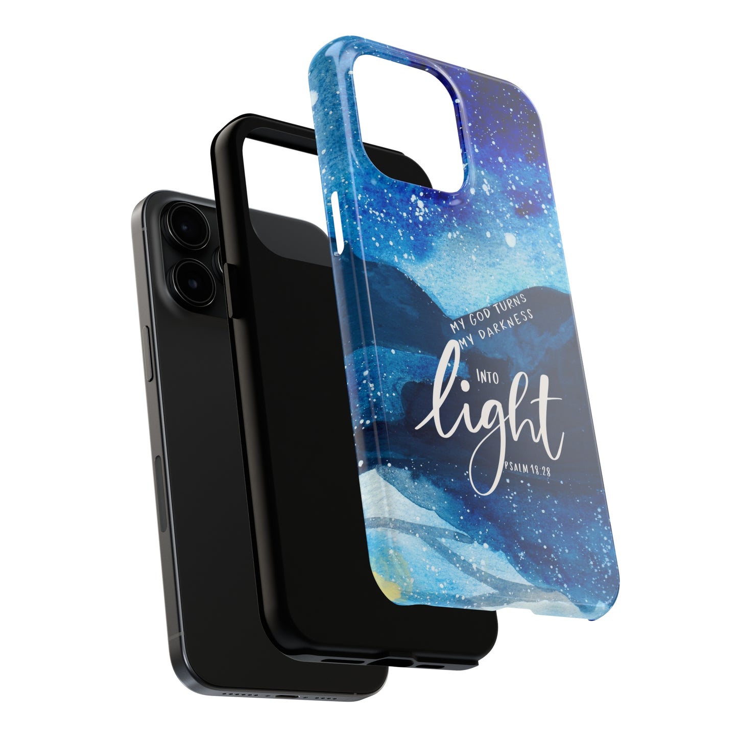 My God Turns my Darkness into Light, Psalm 48:18 Bible Verse Phone Case