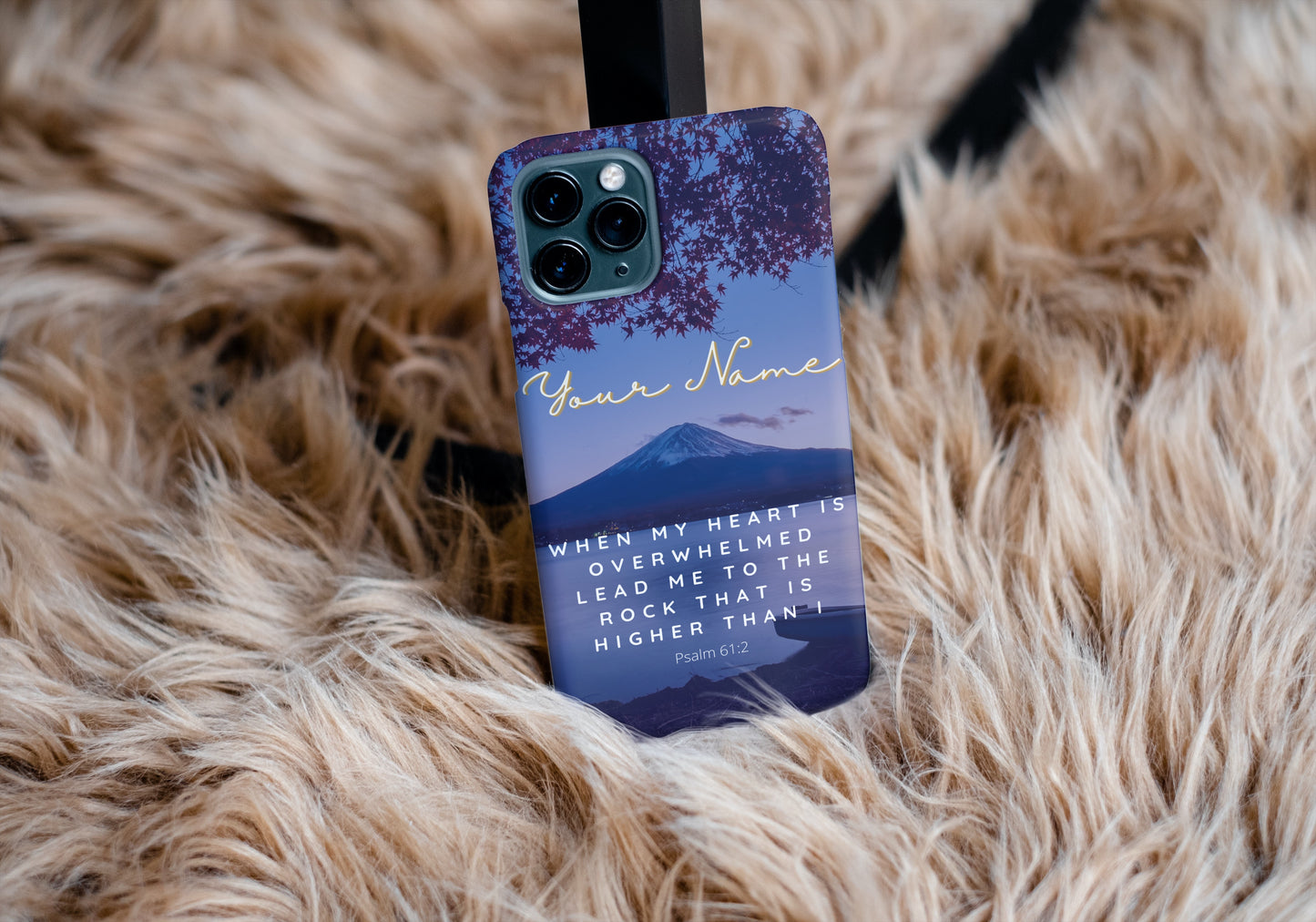Rock Higher Than I Psalm Bible Verse iPhone Case | Christian Scripture Case for iPhone 11, iPhone 12, iPhone 13 | Psalm iPhone Case