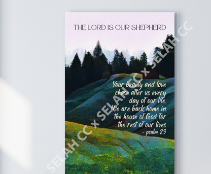 Lord is my Shepherd Canvas Print, Psalm 23 Framed Canvas