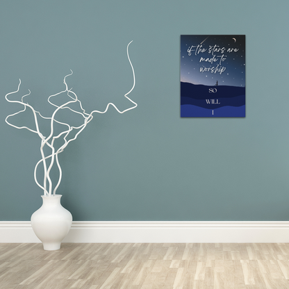 If the Stars were made to Worship, So Will I Canvas Wall Art, Christian Wall Decor